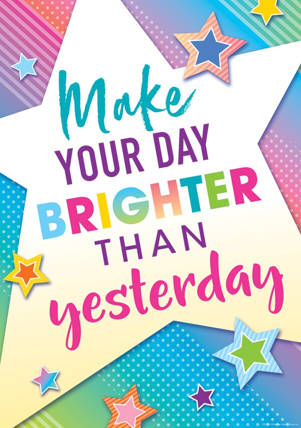 TCR7941 Make Your Day Brighter Than Yesterday Positive Poster Image