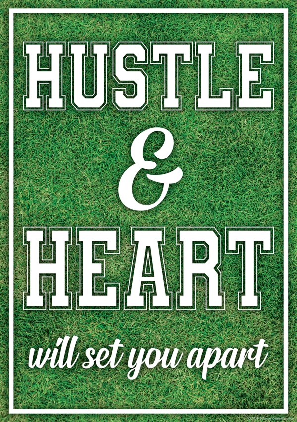 TCR7952 Hustle & Heart Will Set You Apart Positive Poster Image