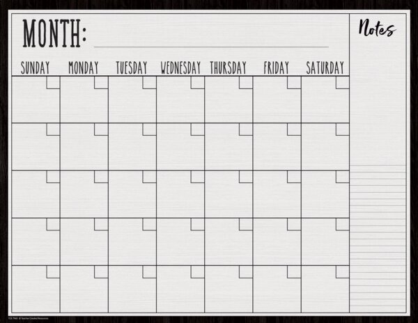 TCR7960 Modern Farmhouse Calendar Write-On/Wipe-Off Chart Image