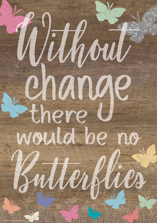 TCR7988 Without Change There Would Be No Butterflies Positive Poster Image