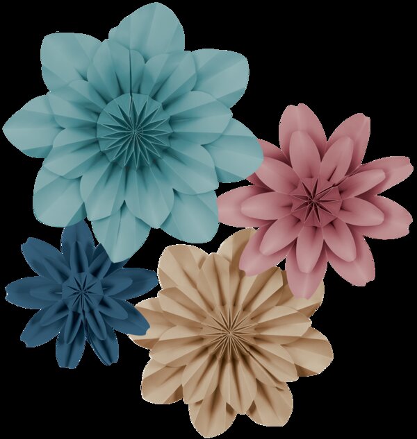 TCR8349 Calming Colors Paper Flowers Image