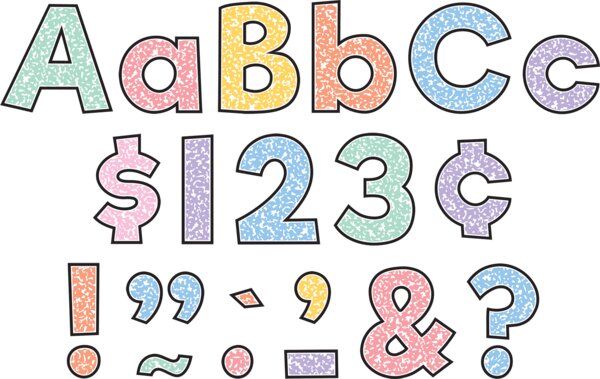 TCR8369 Colorful Composition 4" Everyday Letters Combo Pack Image