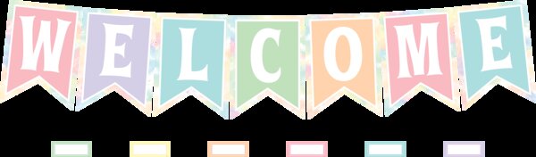 TCR8410 Pastel Pop Pennants Welcome Bulletin Board Image