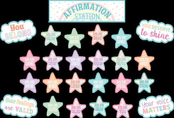 TCR8414 Pastel Pop Positive Affirmations Mini Bulletin Board Image