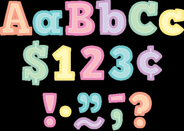 TCR8435 Pastel Pop Bold Block 4" Letters Combo Pack Image