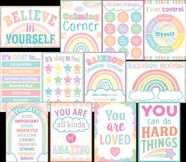 TCR8439 Pastel Pop Calming Strategies Small Poster Pack Image