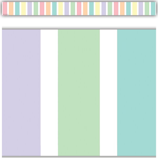 TCR8444 Pastel Pop Stripes Straight Border Trim Image