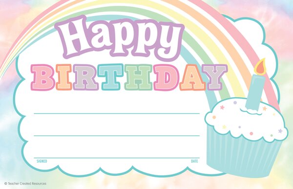 TCR8447 Pastel Pop Happy Birthday Awards Image