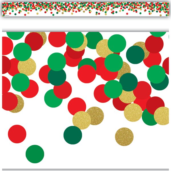 TCR8460 Confetti Christmas Straight Border Trim Image