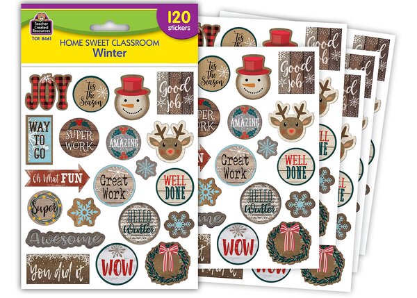 TCR8461 Home Sweet Classroom Winter Stickers Image