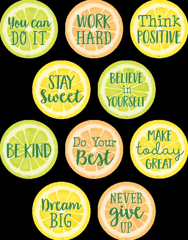 TCR8480 Lemon Zest Positive Sayings Accents Image