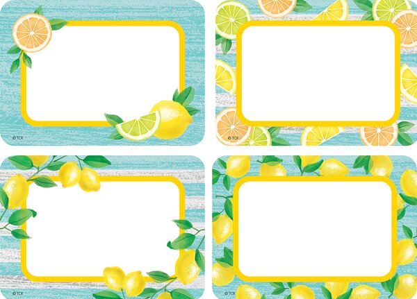 TCR8483 Lemon Zest Name Tags/Labels - Multi-Pack Image