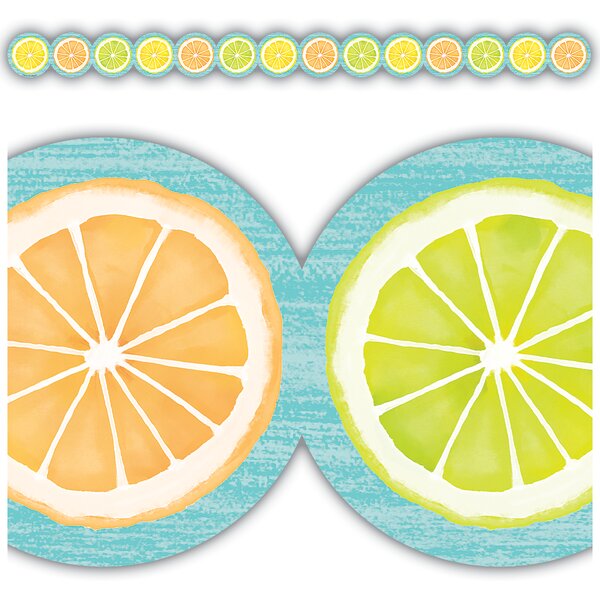 TCR8490 Lemon Zest Citrus Slices Die-Cut Border Trim Image