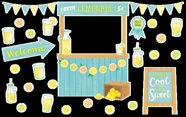 TCR8491 Lemon Zest Lemonade Stand Bulletin Board Image