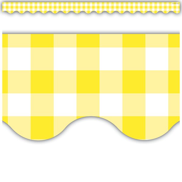 TCR8500 Yellow Gingham Scalloped Border Trim Image