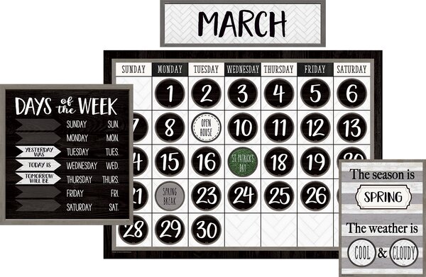 TCR8504 Modern Farmhouse Calendar Bulletin Board Image