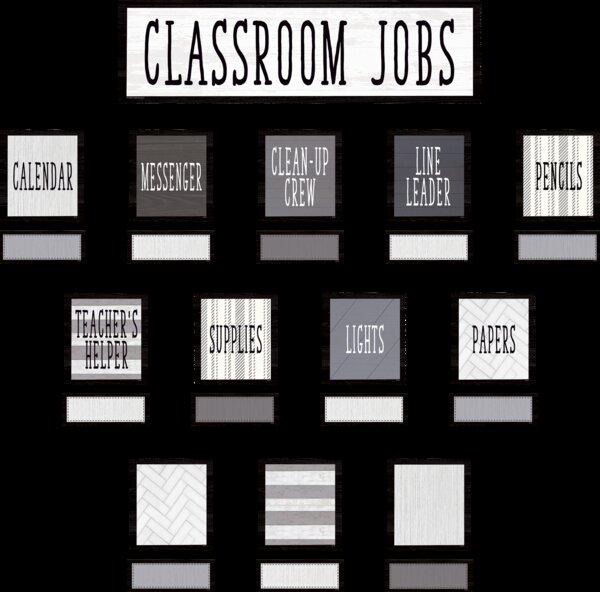 TCR8532 Modern Farmhouse Classroom Jobs Mini Bulletin Board Image