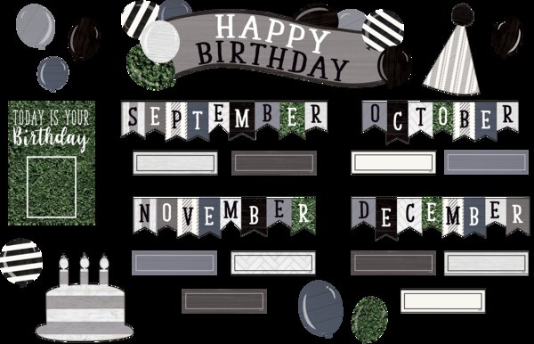 TCR8533 Modern Farmhouse Happy Birthday Mini Bulletin Board Image