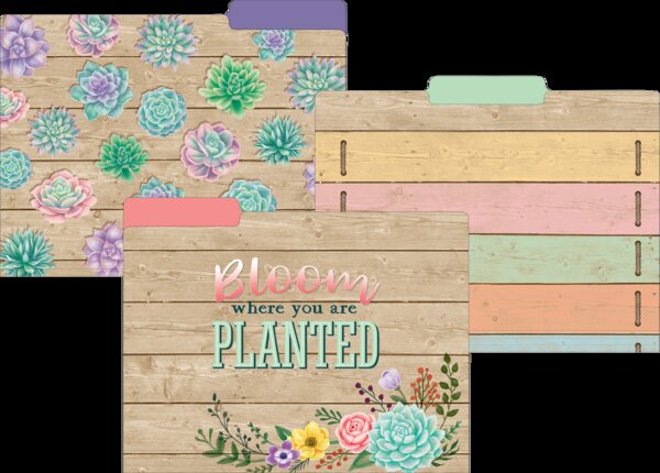 TCR8539 Rustic Bloom File Folders Image