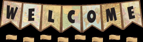 TCR8568 Travel the Map Pennants Welcome Bulletin Board Image