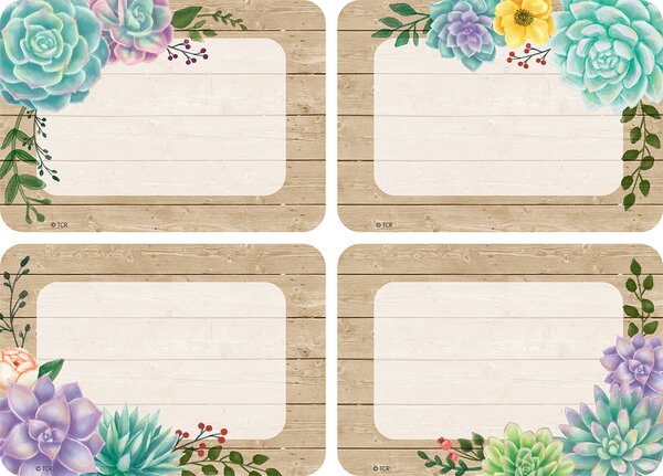 TCR8596 Rustic Bloom Name Tags/Labels - Multi-Pack Image