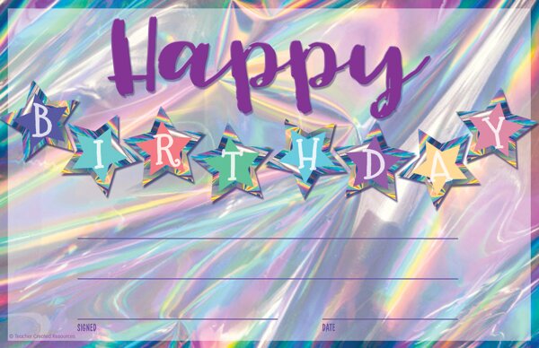 TCR8636 Iridescent Happy Birthday Awards Image