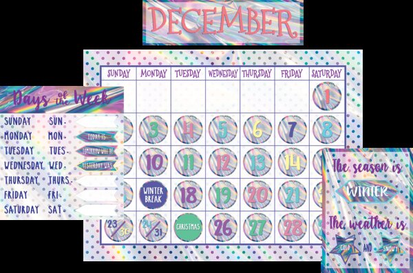 TCR8678 Iridescent Calendar Bulletin Board Display Image