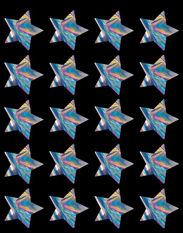 TCR8705 Iridescent Stars Stickers Image