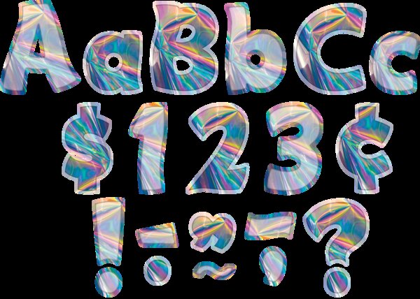 TCR8708 Iridescent Funtastic 4" Letters Combo Pack Image