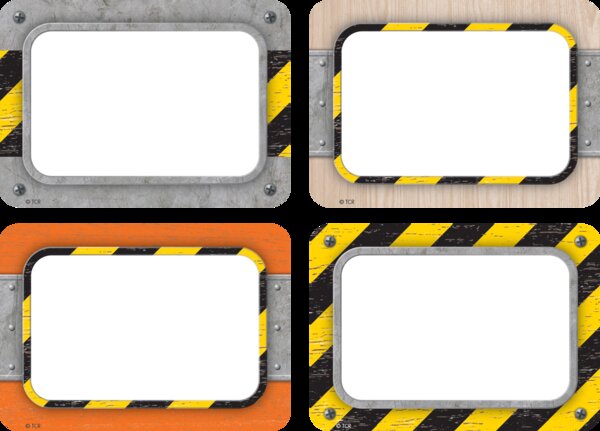 TCR8720 Under Construction Name Tags/Labels - Multi-Pack Image