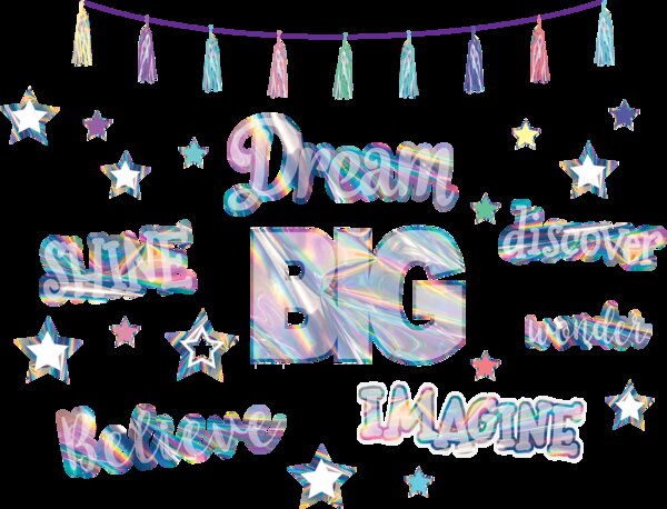 TCR8737 Iridescent Dream Big Bulletin Board Display Image