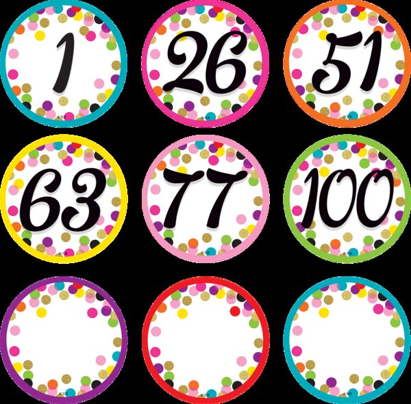 TCR8752 Confetti Number Cards Image