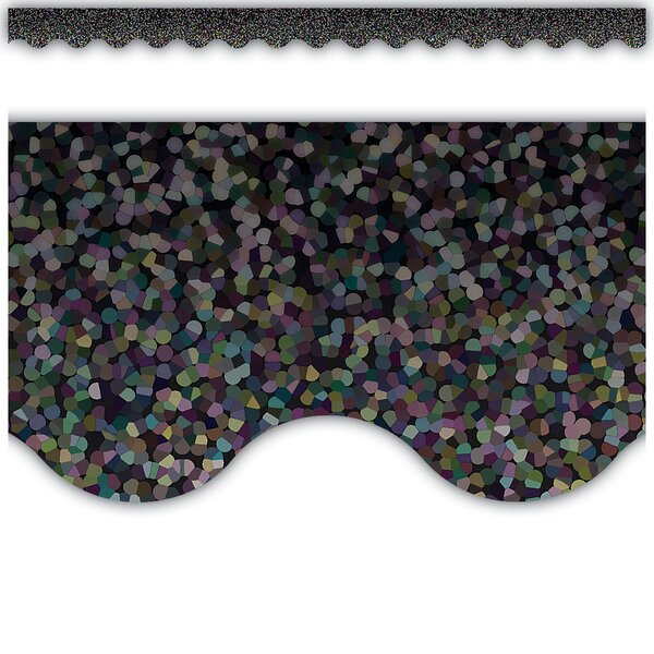 TCR8766 Black Sparkle Scalloped Border Trim Image