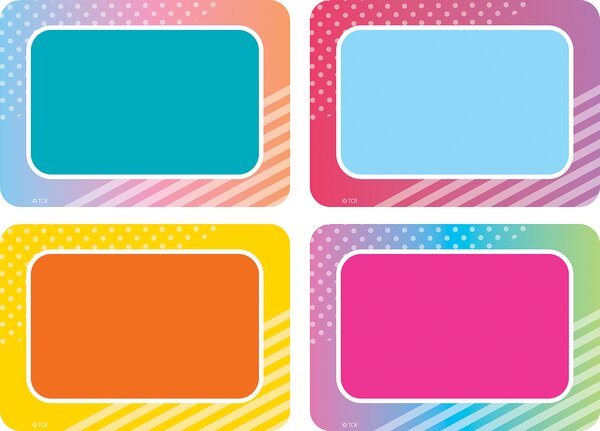 TCR8783 Colorful Vibes Name Tags/Labels - Multi-Pack Image
