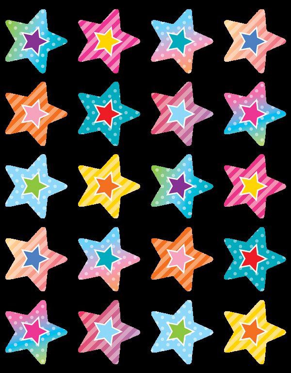 TCR8785 Colorful Vibes Stars Stickers Image