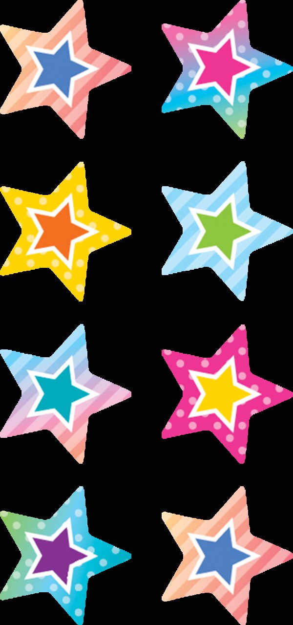 TCR8786 Colorful Vibes Stars Mini Stickers Image