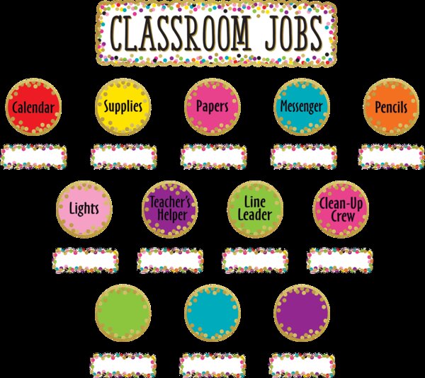 TCR8802 Confetti Classroom Jobs Mini Bulletin Board Image