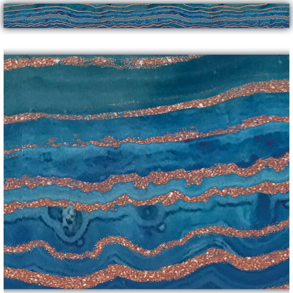 TCR8824 Blue Geode Straight Border Trim Image