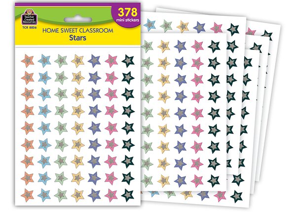 TCR8836 Home Sweet Classroom Stars Mini Stickers Image