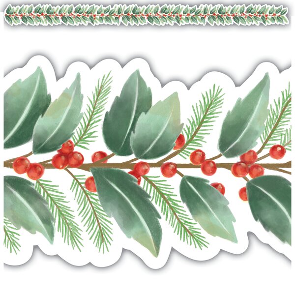 TCR8867 Holly Die-Cut Border Trim Image