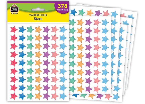 TCR8897 Watercolor Stars Mini Stickers Image