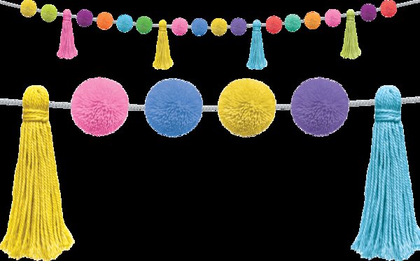 TCR8901 Colorful Pom-Poms and Tassels Garland Image