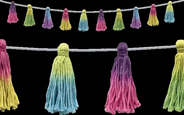 TCR8903 Tie-Dye Tassels Garland Image