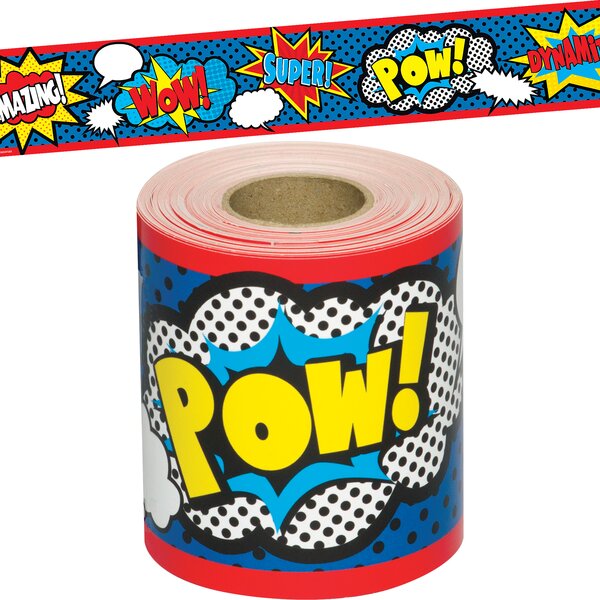 TCR8939 Superhero Straight Rolled Border Trim Image