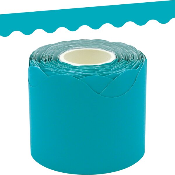 TCR8941 Teal Scalloped Rolled Border Trim Image