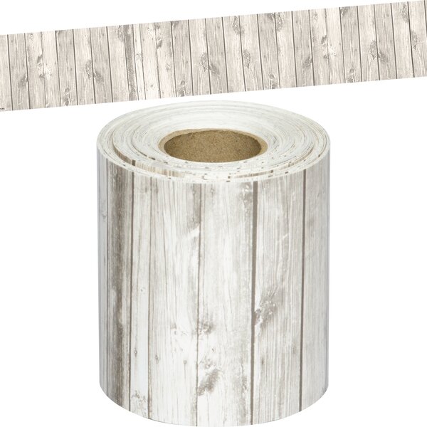 TCR8949 White Wood Straight Rolled Border Trim Image