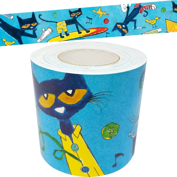 TCR8957 Pete The Cat Straight Rolled Border Trim Image