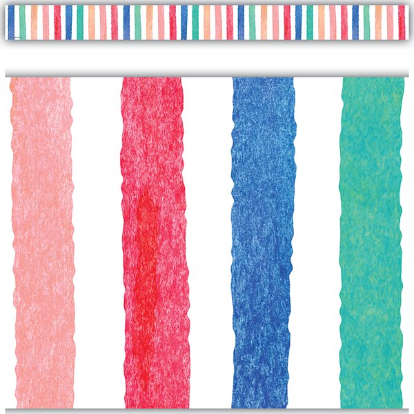 TCR8961 Watercolor Stripes Straight Border Trim Image