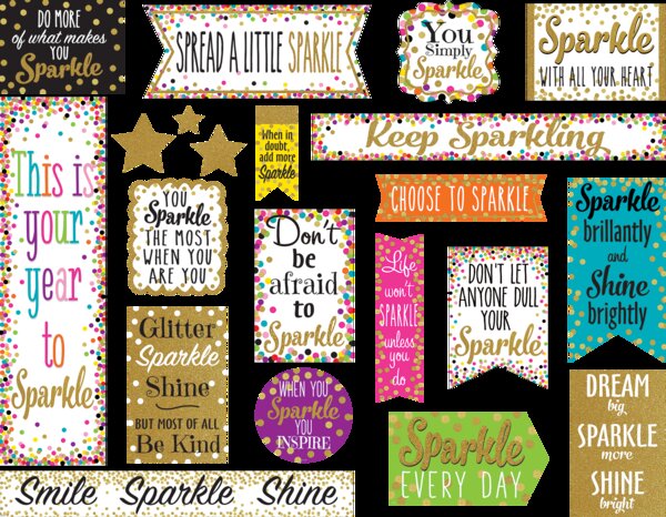 TCR8962 Confetti Sparkle and Shine Mini Bulletin Board Image