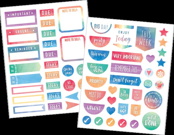 TCR8975 Watercolor Planner Stickers Image